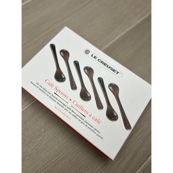 Le Creuset Set of 6 Stoneware Cafe 1coffee tea spoon Marine blue - Picture 3 of 4